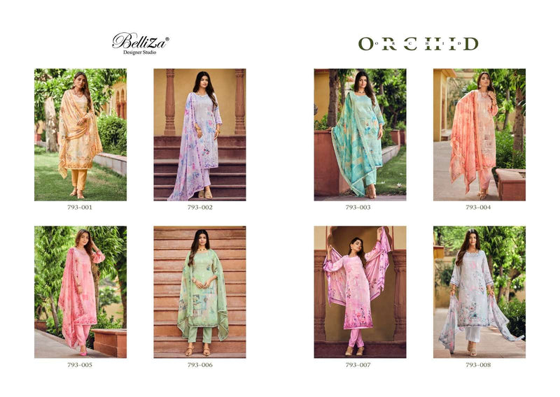Belliza Present Orchid Adorable Digital Print With Work Cotton Ladies Suits Supplier