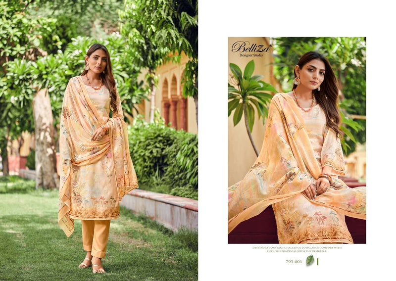 Belliza Present Orchid Adorable Digital Print With Work Cotton Ladies Suits Supplier
