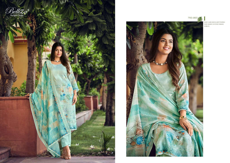 Belliza Present Orchid Adorable Digital Print With Work Cotton Ladies Suits Supplier