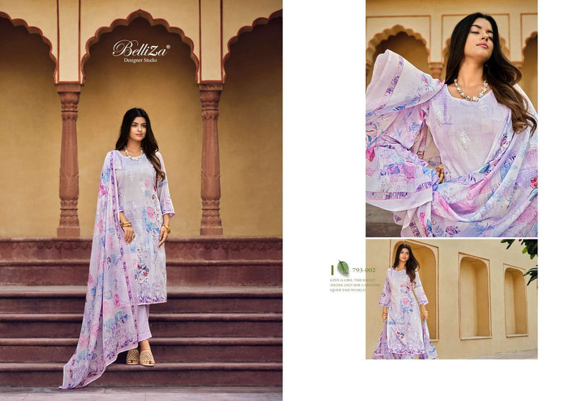 Belliza Present Orchid Adorable Digital Print With Work Cotton Ladies Suits Supplier