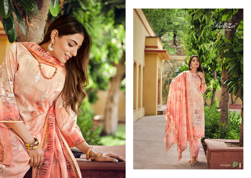 Belliza Present Orchid Adorable Digital Print With Work Cotton Ladies Suits Supplier