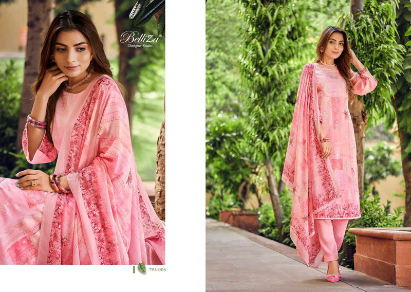 Belliza Present Orchid Adorable Digital Print With Work Cotton Ladies Suits Supplier