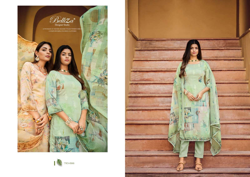 Belliza Present Orchid Adorable Digital Print With Work Cotton Ladies Suits Supplier