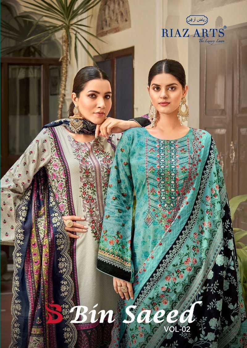 Riaz Arts Bin Saeed Vol 2 Pure Cotton Digital Prints Stylish Salwar Kameez