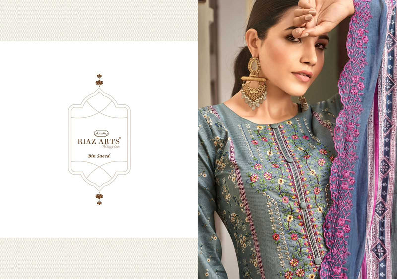 Riaz Arts Bin Saeed Vol 2 Pure Cotton Digital Prints Stylish Salwar Kameez