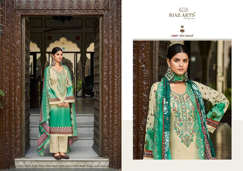 Riaz Arts Bin Saeed Vol 2 Pure Cotton Digital Prints Stylish Salwar Kameez
