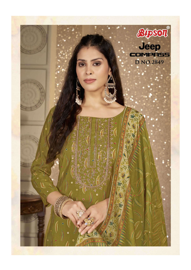 Bipson Jeep Compass 2849 Silk Discharge Print Fancy Salwar Suit
