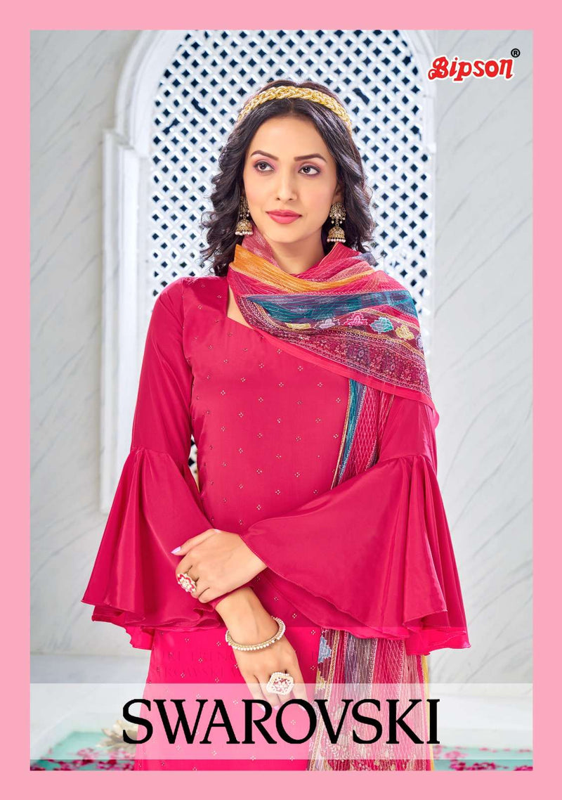 Bipson Swarovski 2153-2155 Amazing Work Unstitch Salwar Kameez With Digital Print Dupatta