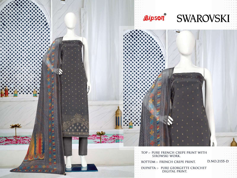 Bipson Swarovski 2153-2155 Amazing Work Unstitch Salwar Kameez With Digital Print Dupatta