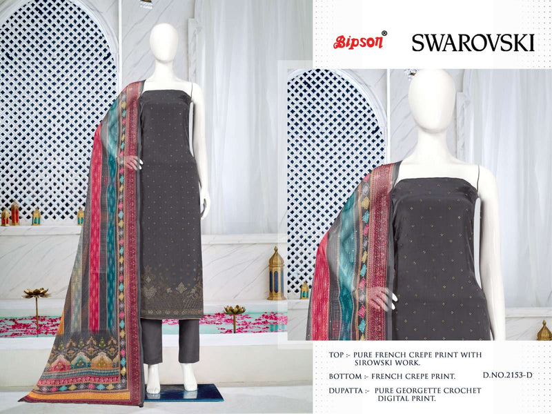 Bipson Swarovski 2153-2155 Amazing Work Unstitch Salwar Kameez With Digital Print Dupatta