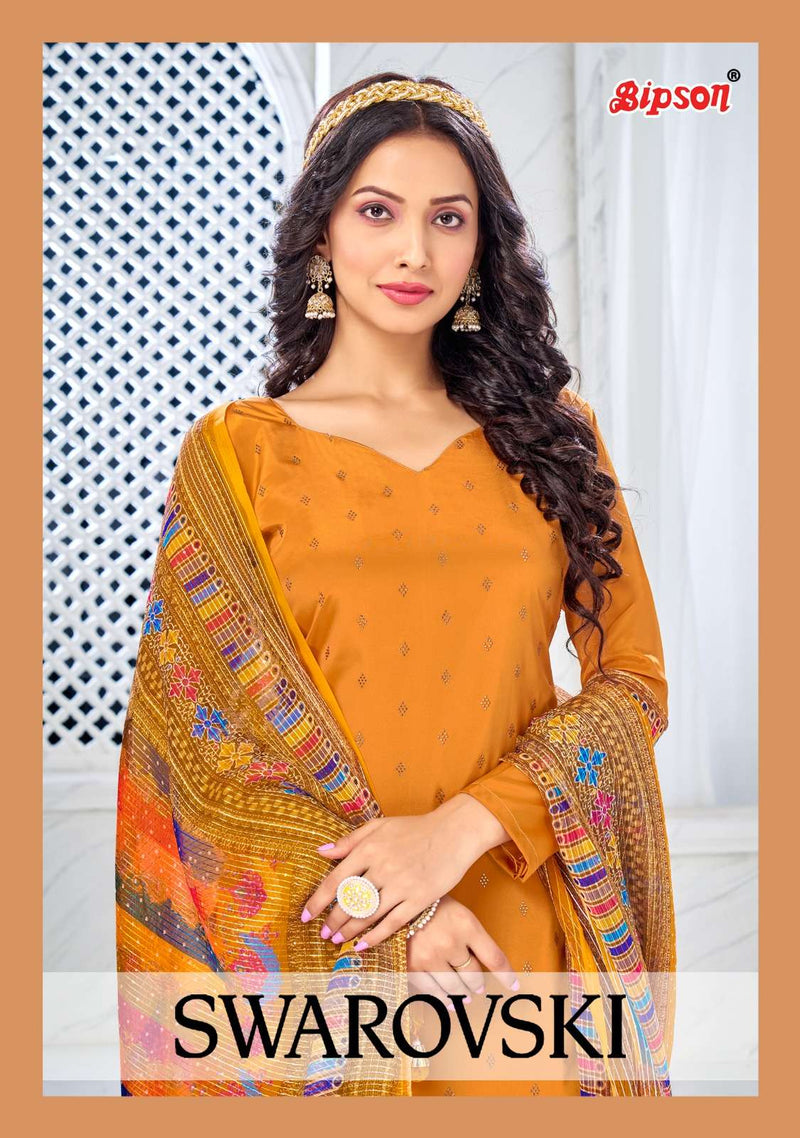 Bipson Swarovski 2153-2155 Amazing Work Unstitch Salwar Kameez With Digital Print Dupatta