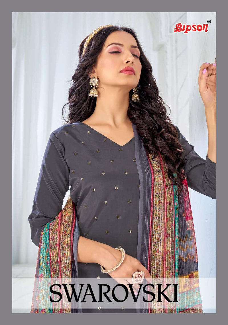 Bipson Swarovski 2156-2158 Premium Designer Work Unstitch Salwar Kameez With Digital Dupatta