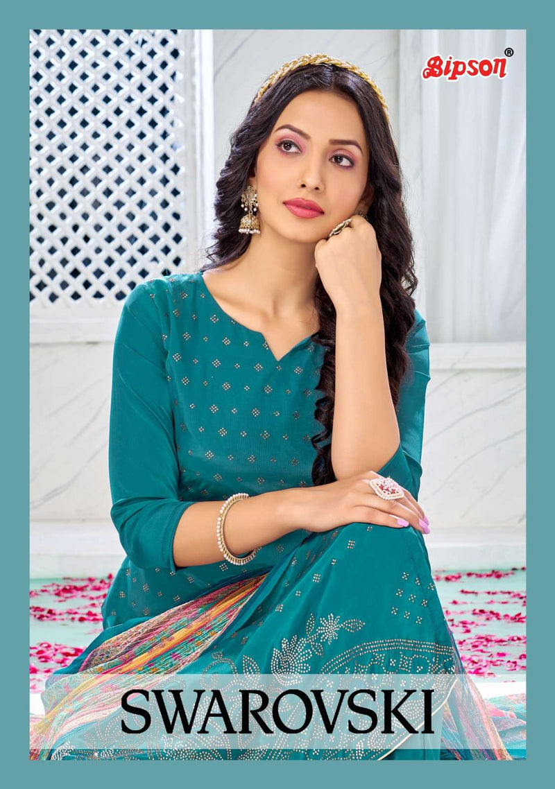 Bipson Swarovski 2156-2158 Premium Designer Work Unstitch Salwar Kameez With Digital Dupatta