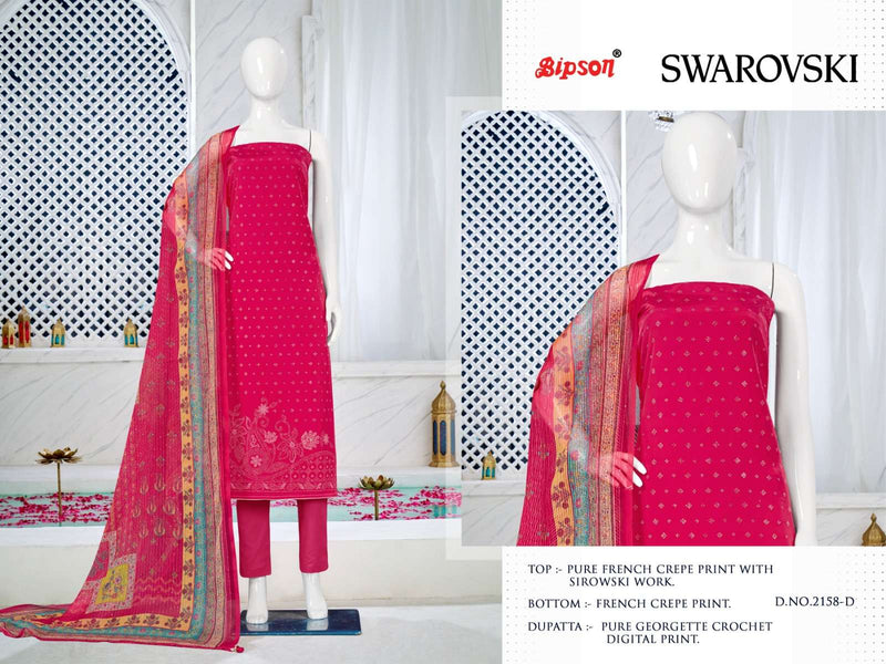 Bipson Swarovski 2156-2158 Premium Designer Work Unstitch Salwar Kameez With Digital Dupatta