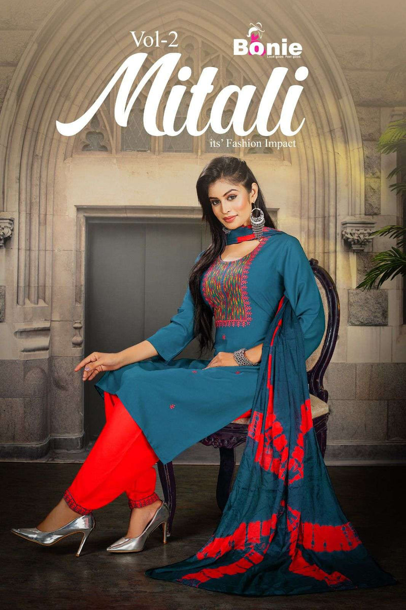 Bonie Mitali 2 Heavy Rayon Fabric Readymade Suit Catalog