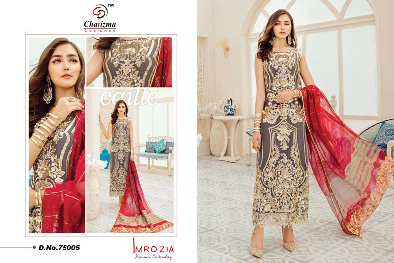 Charizma Designer Imrozia Georgette Net Embroidery Designer Pakistani Suits