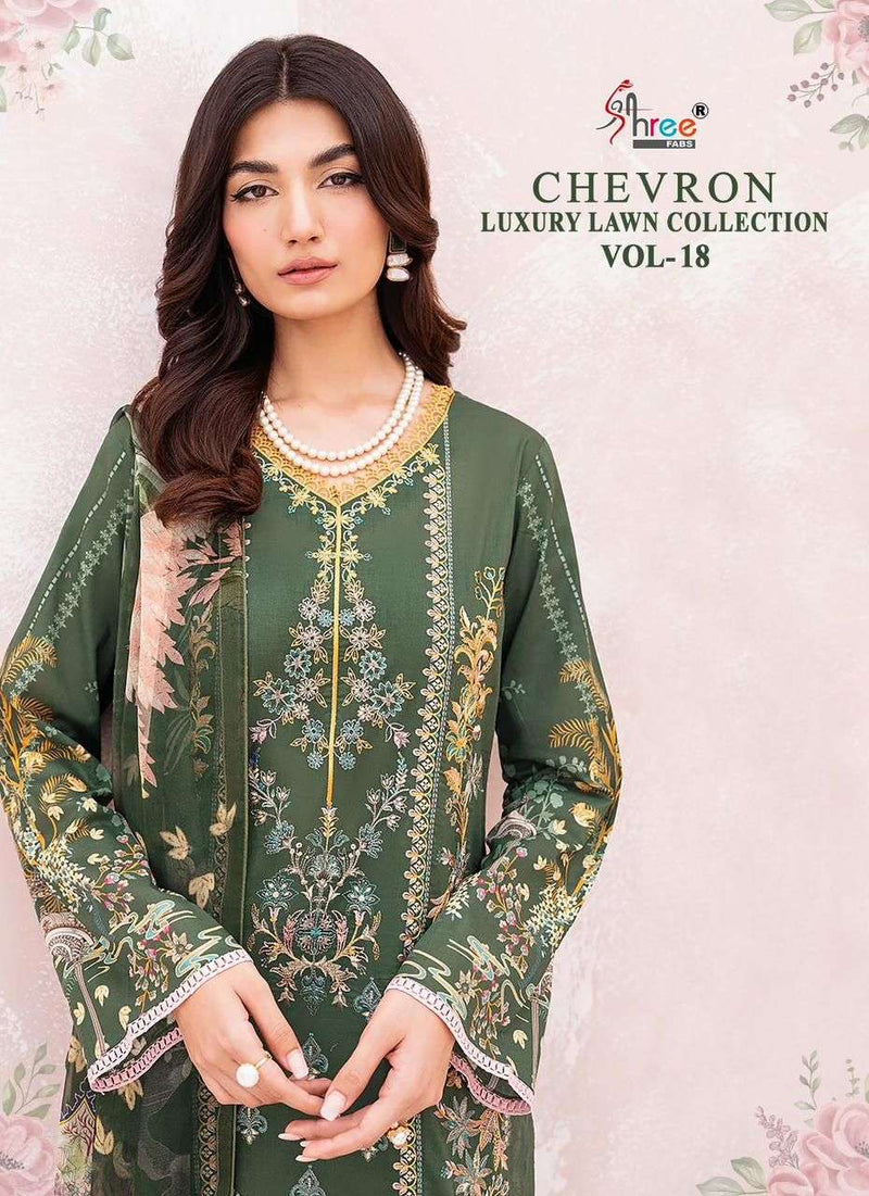 Shree Fabs Chevron Luxury Lawn Collection Vol 18 Pure Lawn Pakistani Salwar Suits