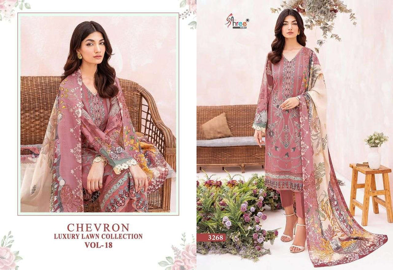 Shree Fabs Chevron Luxury Lawn Collection Vol 18 Pure Lawn Pakistani Salwar Suits