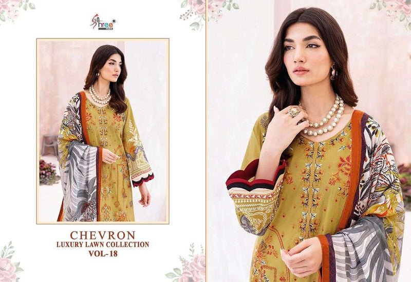 Shree Fabs Chevron Luxury Lawn Collection Vol 18 Pure Lawn Pakistani Salwar Suits