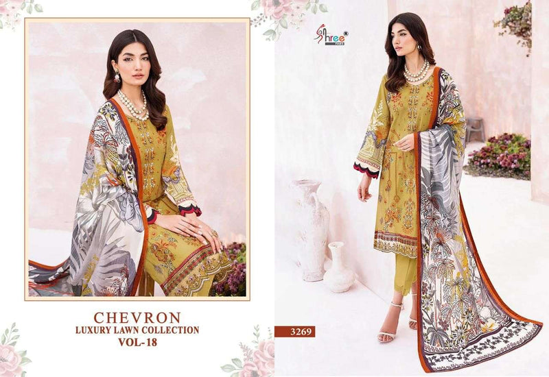 Shree Fabs Chevron Luxury Lawn Collection Vol 18 Pure Lawn Pakistani Salwar Suits