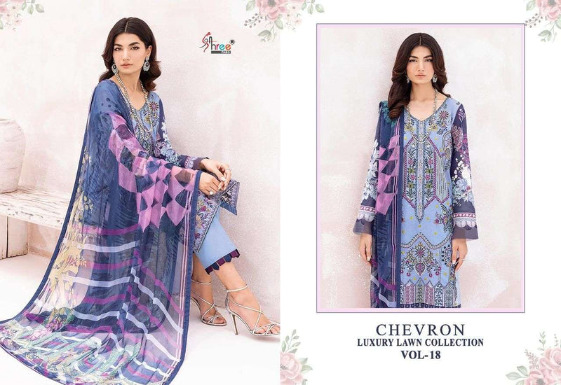 Shree Fabs Chevron Luxury Lawn Collection Vol 18 Pure Lawn Pakistani Salwar Suits