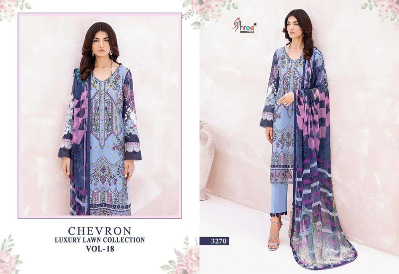 Shree Fabs Chevron Luxury Lawn Collection Vol 18 Pure Lawn Pakistani Salwar Suits
