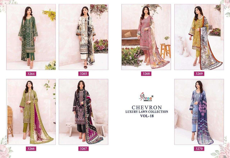 Shree Fabs Chevron Luxury Lawn Collection Vol 18 Pure Lawn Pakistani Salwar Suits