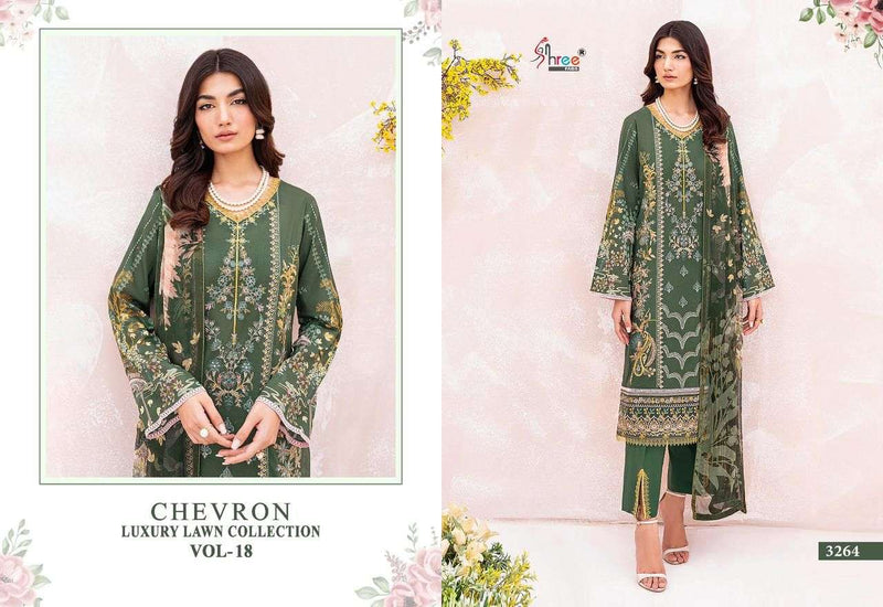 Shree Fabs Chevron Luxury Lawn Collection Vol 18 Pure Lawn Pakistani Salwar Suits