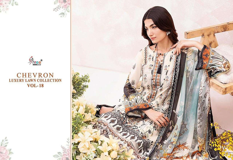 Shree Fabs Chevron Luxury Lawn Collection Vol 18 Pure Lawn Pakistani Salwar Suits