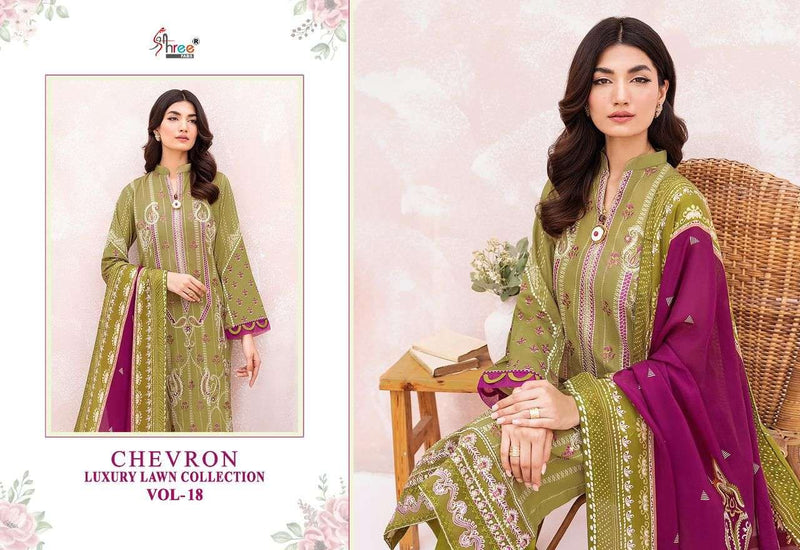 Shree Fabs Chevron Luxury Lawn Collection Vol 18 Pure Lawn Pakistani Salwar Suits