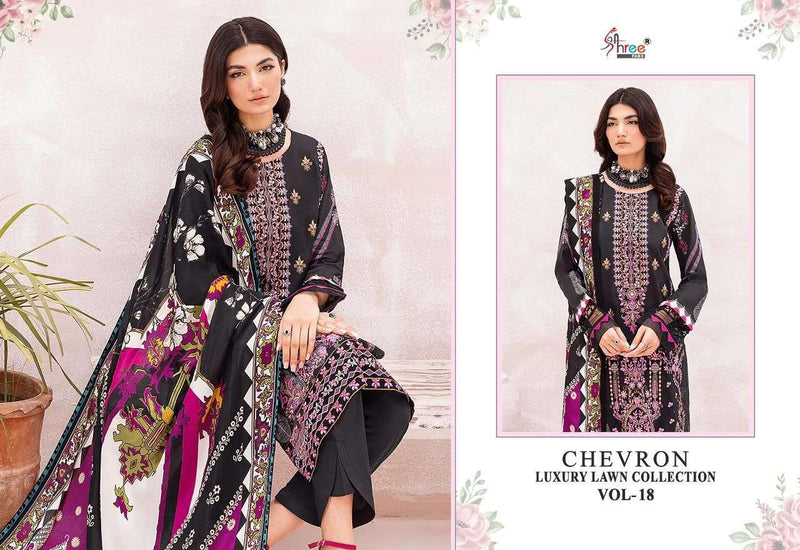 Shree Fabs Chevron Luxury Lawn Collection Vol 18 Pure Lawn Pakistani Salwar Suits