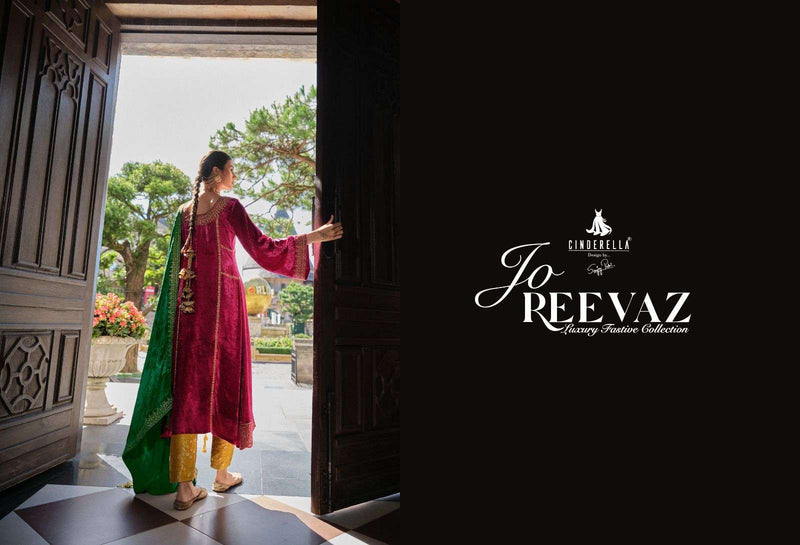 Cinderella Jo Reevaz Viscose Velvet Embroidery Heavy Pakistani Salwar Kameez