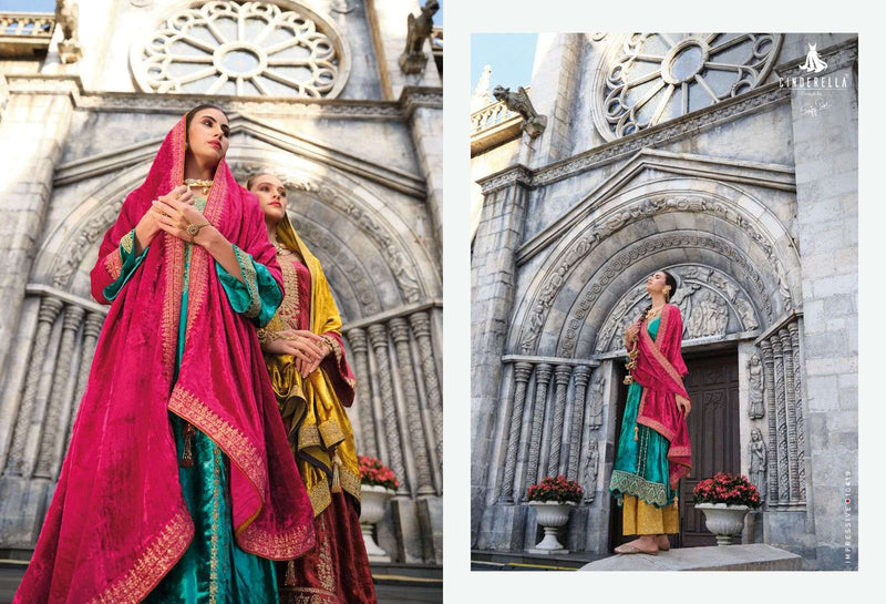 Cinderella Jo Reevaz Viscose Velvet Embroidery Heavy Pakistani Salwar Kameez