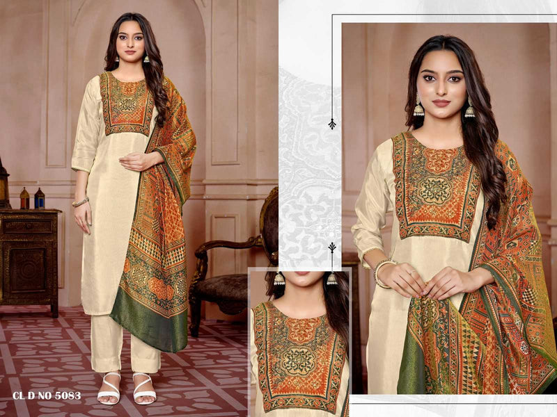 Colorx 5057 To 5059 & 5082 To 5084 Gold Tissu With Heavy Embroidery Readymade Party Wear Suit
