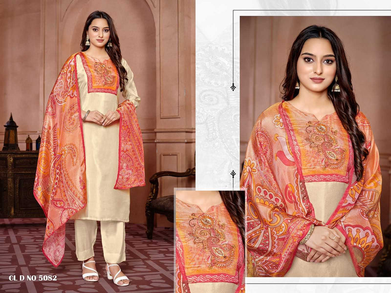Colorx 5057 To 5059 & 5082 To 5084 Gold Tissu With Heavy Embroidery Readymade Party Wear Suit