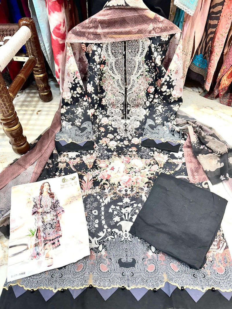 Cosmos Fashion Noor Digital Lawn Collection 24 pure Lawn Beautiful Digital Prints With Embroidery Pakistani Suit