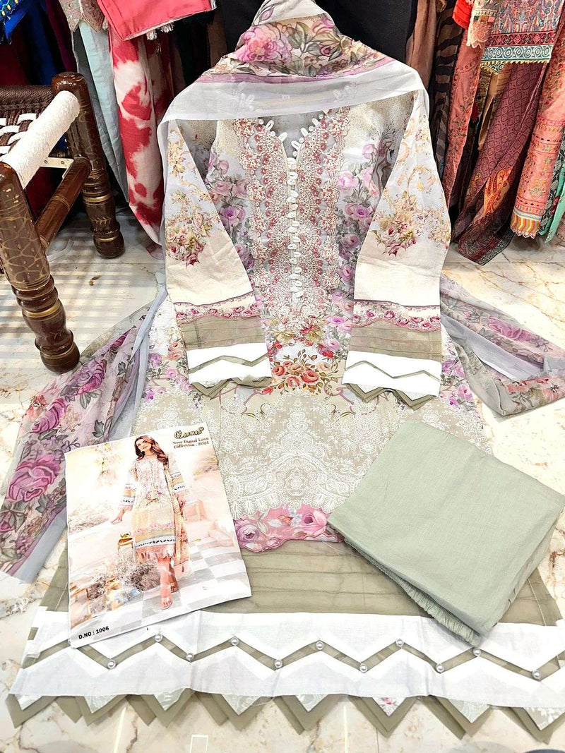 Cosmos Fashion Noor Digital Lawn Collection 24 pure Lawn Beautiful Digital Prints With Embroidery Pakistani Suit