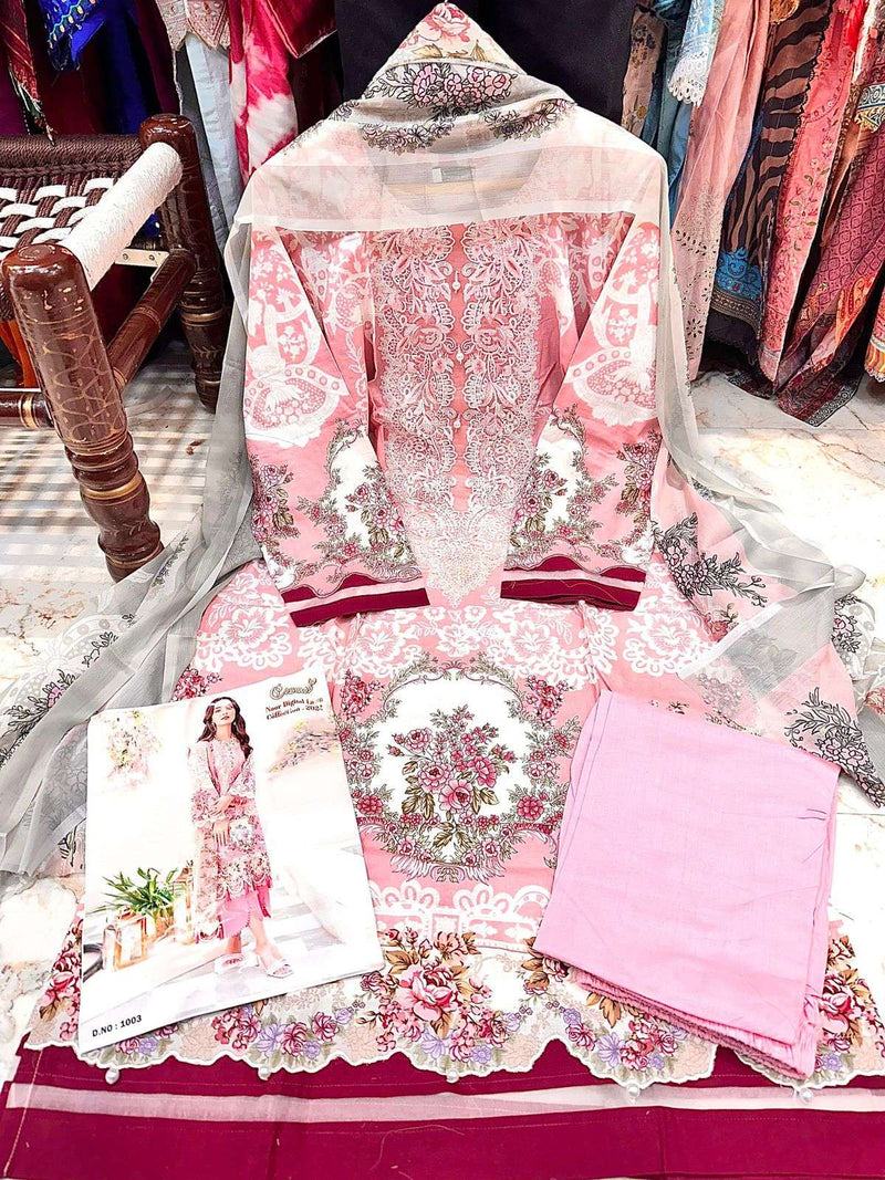 Cosmos Fashion Noor Digital Lawn Collection 24 pure Lawn Beautiful Digital Prints With Embroidery Pakistani Suit