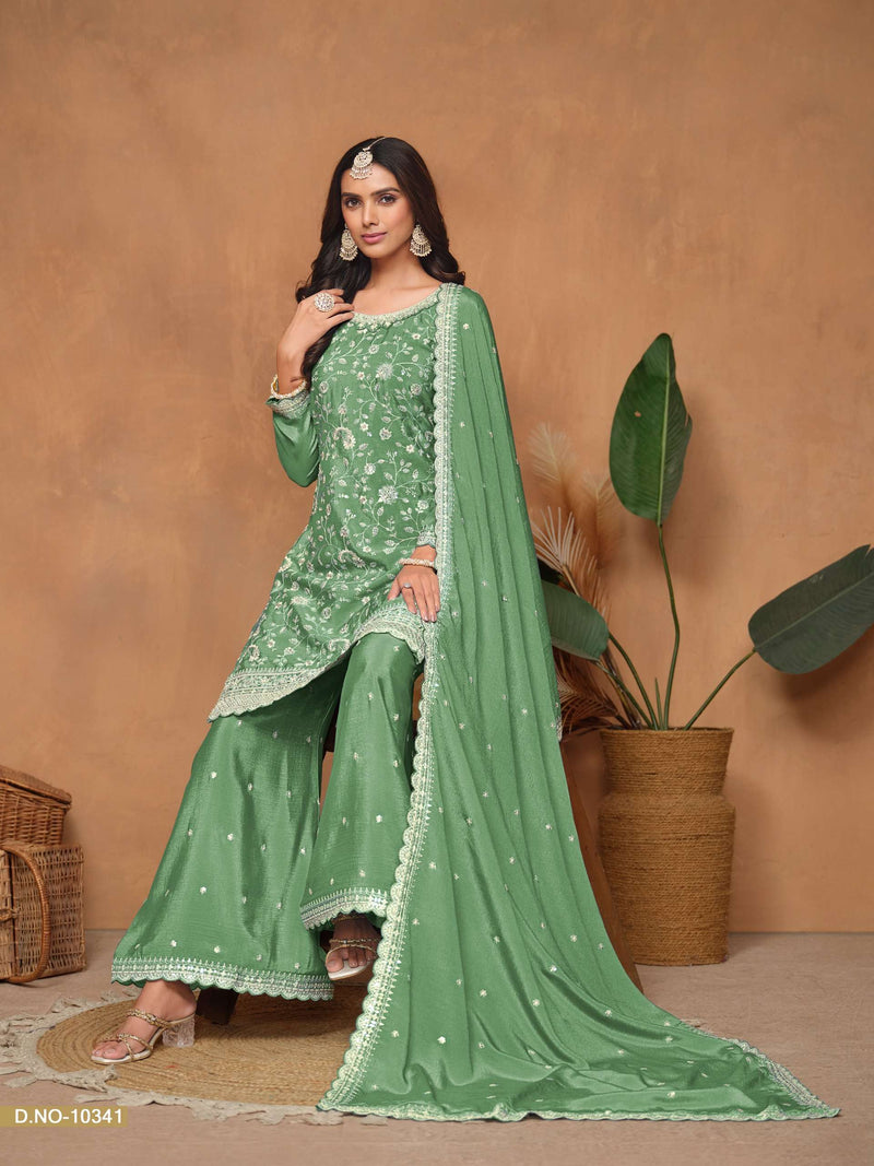 Dani Creation Anjubaa Vol 34 Chinon Heavy Designer Wedding Wear Suit Collection