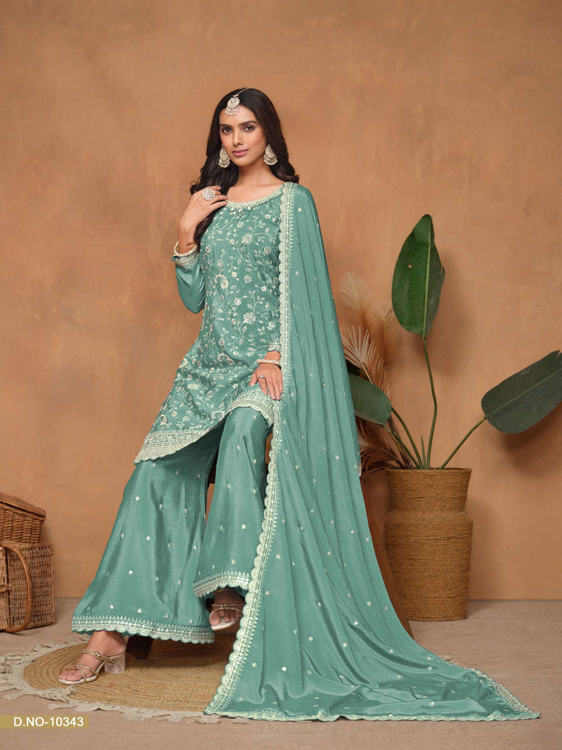 Dani Creation Anjubaa Vol 34 Chinon Heavy Designer Wedding Wear Suit Collection