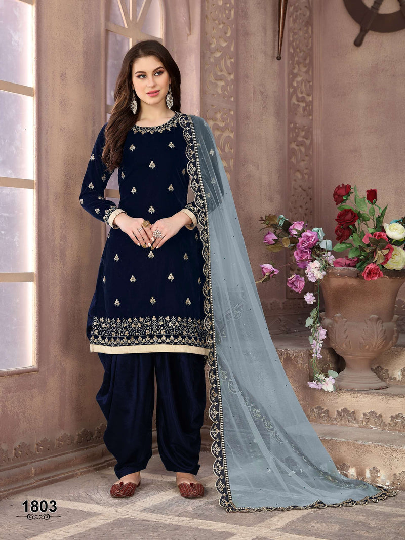 Dani Creation Twisha Vol 18 Velvet Semi Stitched Party Wear Designer Suit