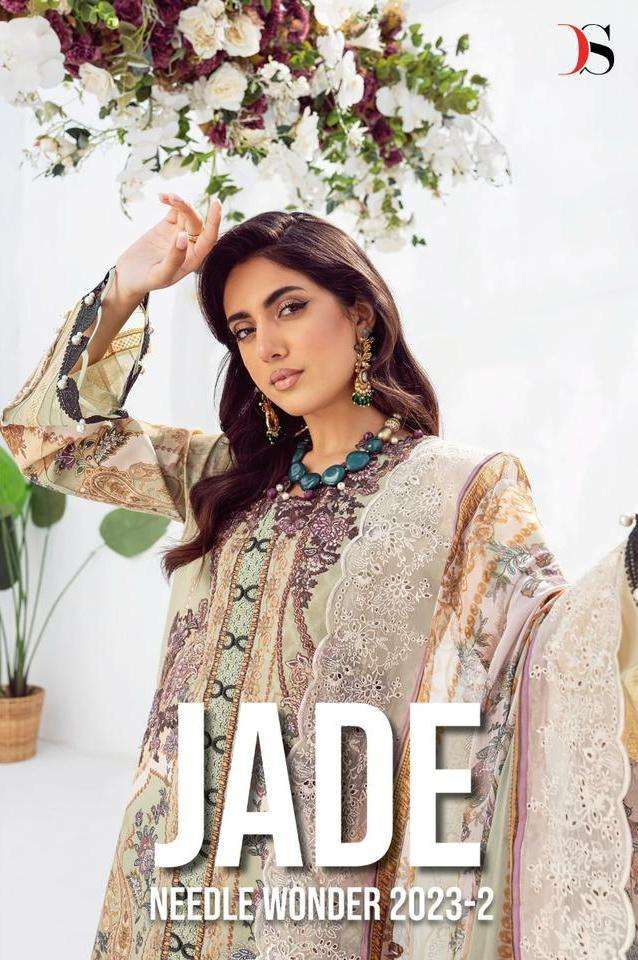 Deepsy Suit Jade Needle Wonder 23 Vol 2 Embroidered Patches Work Pakistani Salwar Kameez