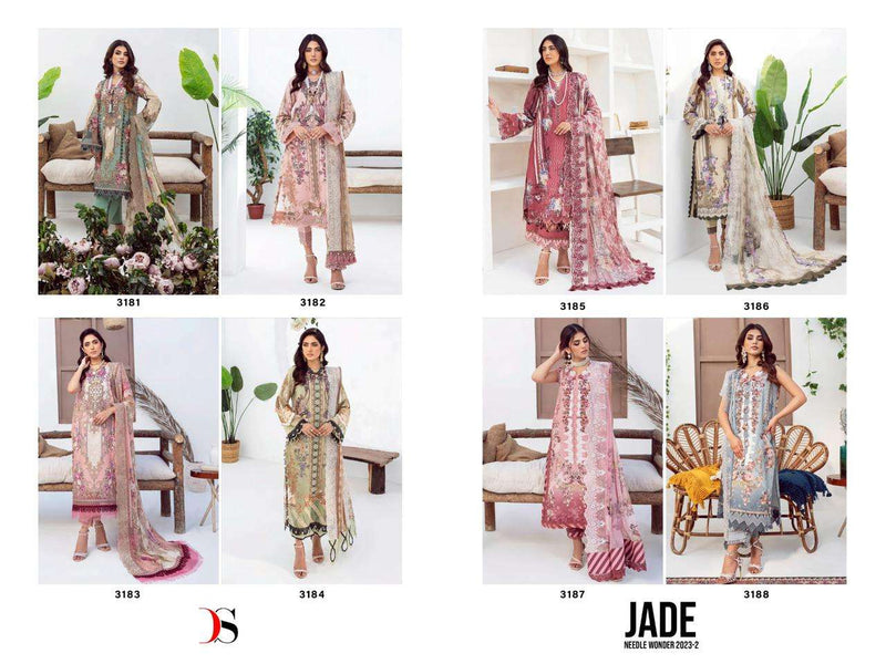 Deepsy Suit Jade Needle Wonder 23 Vol 2 Embroidered Patches Work Pakistani Salwar Kameez