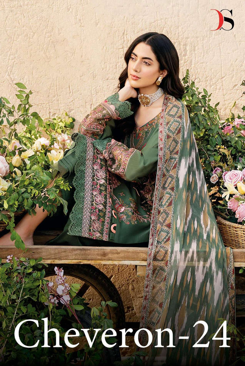Deepsy Suits Cheveron 24 Cotton Self Embroidery Designer Salwar Suit