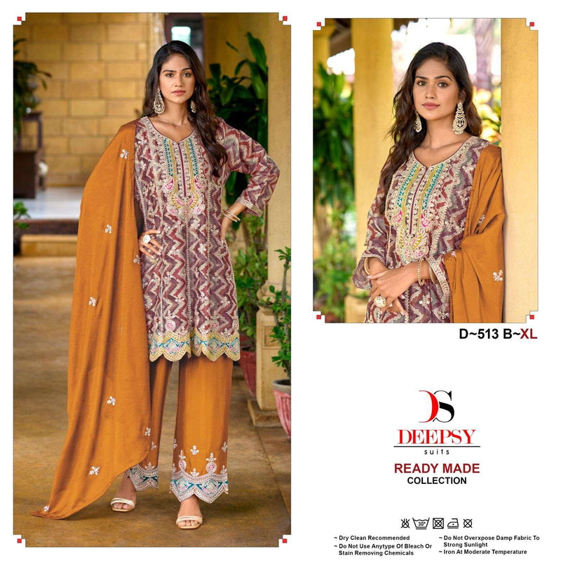 Deepsy Suits D 513 Chinon Digital Print Party Wear Suit