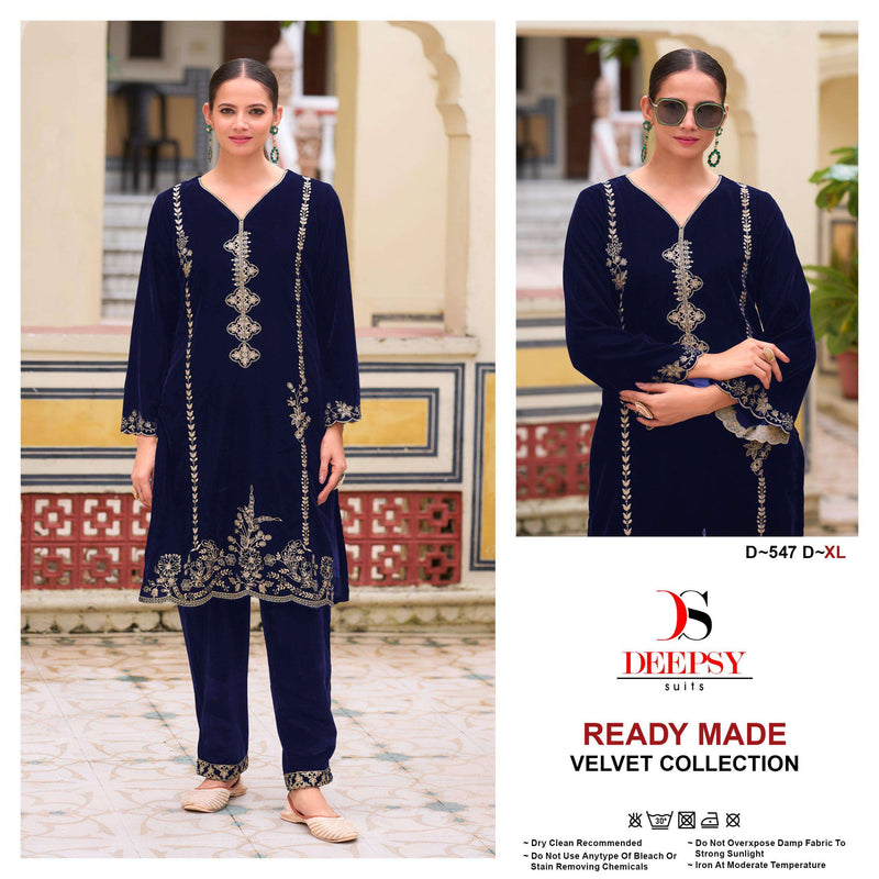 Deepsy Suits D 547 Velvet Embroidery Fancy Pret Kurti Set