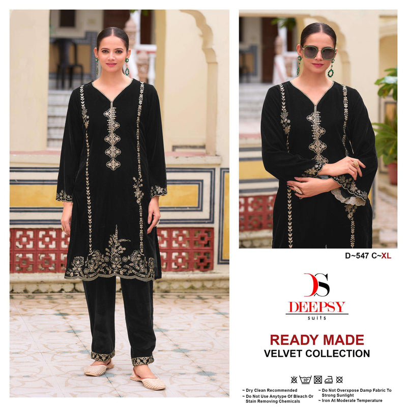 Deepsy Suits D 547 Velvet Embroidery Fancy Pret Kurti Set