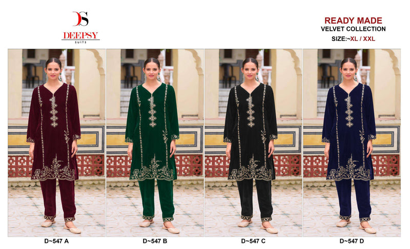 Deepsy Suits D 547 Velvet Embroidery Fancy Pret Kurti Set