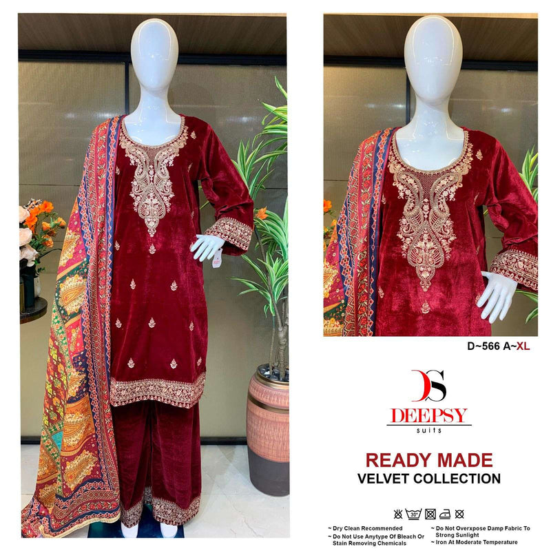 Deepsy Suits D 566 Velvet Party Wear Pret Suit
