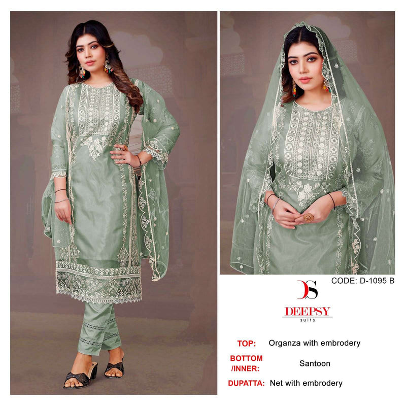 Deepsy Suits Design No 1095abcd Organza Embroidery Party Wear Suit